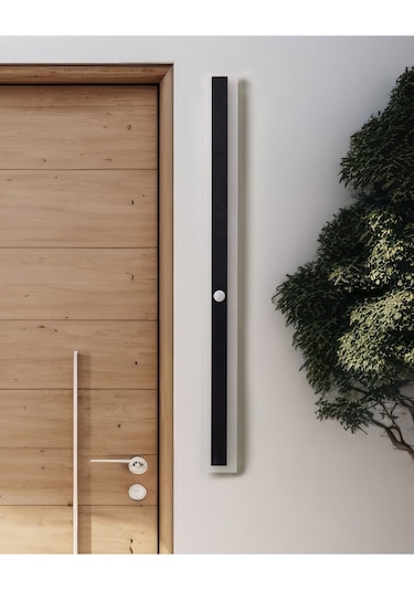 Siyah Led Dış Mekan Duvar Lambası, Hareket Sensörlü, Modern Ve Suya Dayanıklı