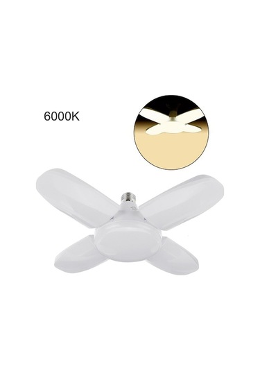 Novahub Katlanabilir Garaj Bıçağı Ayarlanabilir Üç Yapraklı Led Ampul Işık Fanı Tavan Lambası Parti Moda Dekorasyon 6000k