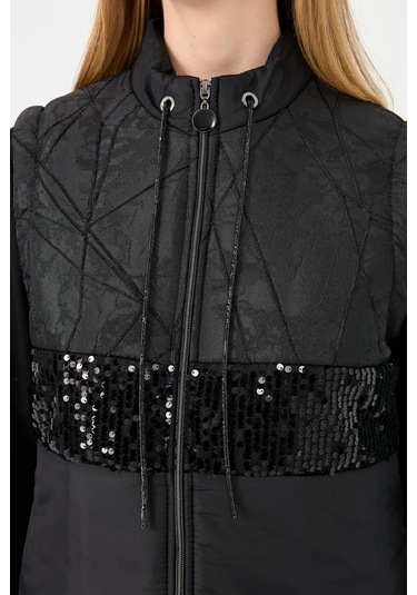 Önü Payet Kombinli 3'lü Takım Siyah Siyah