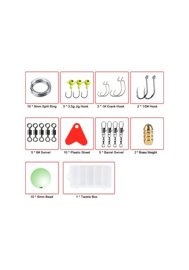 Yuntech01 94 Parça Tatlı Su Yem Seti - Metal Ve Plastik Malzeme, Noctilucent Hard Bait, Spoon Bait, Yumuşak Yemler İle Yem Kutusu