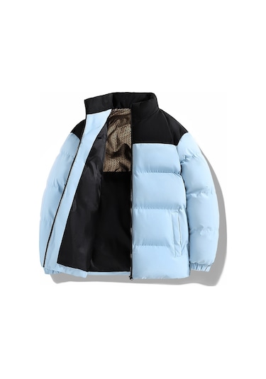 Edwardest Kadınlar İçin Kışlık Grafen Karışımlı Pamuklu Ceket Sıcak Ekmek Tarzı Ceket Mavi