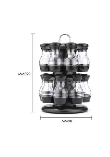 Pazly 18 Parçalı Dönen Baharat Rafı, Paslanmaz Çelik Ve Şeffaf Kavanozlu, Hava Geçirmez, Modern Mutfak Organizatörü Çok Renkli