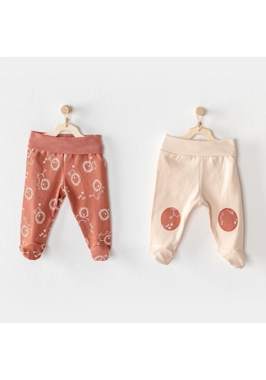 Andywawa Footed Mix 2'li Patikli Bebek Pantolon - AC23455 Tarçın