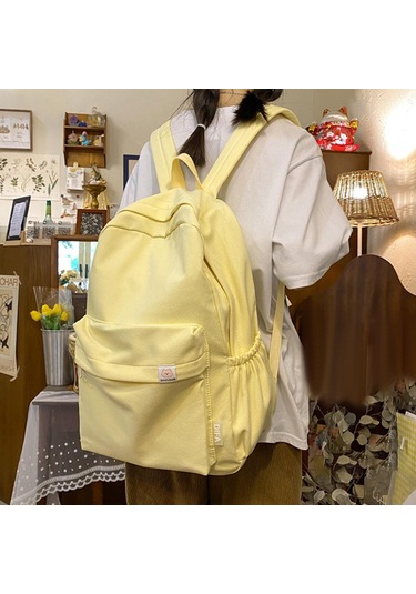 Suntek Düz Renk Sırt Çantası Kamp Için Hafif Açık Sarı