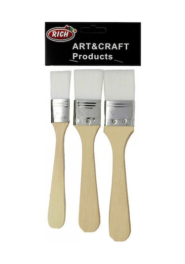 Rich Zemin Fırça Seti 3' lü Beyaz Kıl Fırça