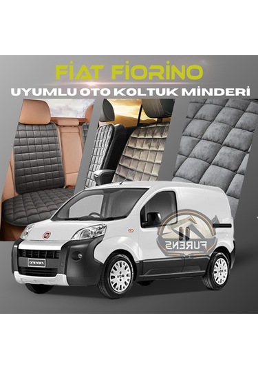 Fiat Fiorino Antrasit Tay Tüyü Cepli & Terletmez Sırtlı Oto Koltuk Minder Seti - Koruma Kılıfı  Ön & Arka Set