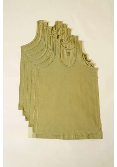 Seher Yıldızı Erkek Ekonomik Renkli Klasik Askılı Atlet 001k - 12 Adet Yeni Haki