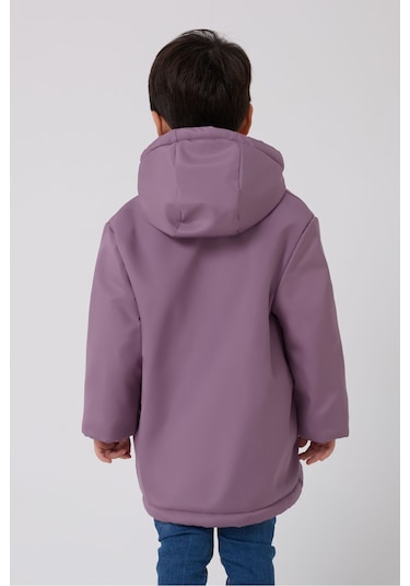 Freemen Erkek Çocuk Lila Kürklü Su Ve Rüzgar Geçirmez Kapüşonlu 3 Kışlık Mont Lila