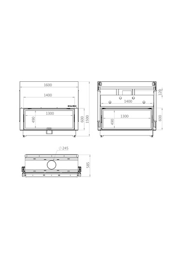 Echa Tech Asansörlü Tünel Çelik Şömine Haznesi İki Yüzlü 140 X 60