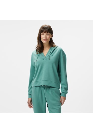 Nautica Kadın Yeşil Regular Fit Kapüşonlu Sweatshirt 026 55k604t Yeşil