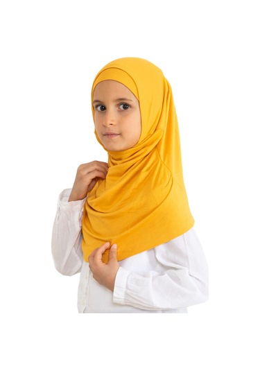 Çocuk Hazır Giyim Başörtüsü Şal Turban Viskon - Sarı SArı