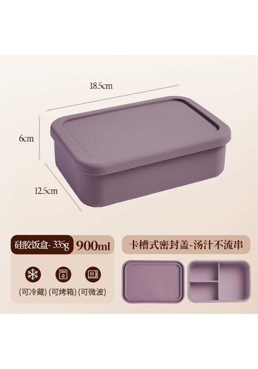 Mikrodalga Fırında Isıtılabilir Silikon Yemek Kabı D-5 Lila