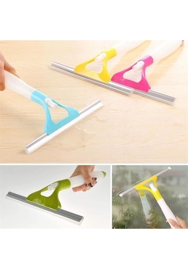 Ollevra Pratik Spreyli Cam Sil Pencere Ayna Tezgah Duşakabin Temizleyici Püskürtmeli Silme Aparatı Çok Renkli