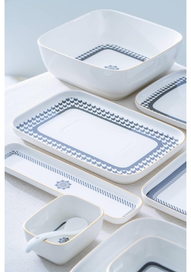 Kiara 6 Kişilik 45 Parça Kahvaltı & Yemek Takımı Beyaz