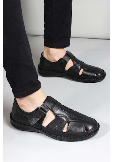 Fast Step Hakiki Deri Erkek Klasik Sandalet 662ma119b 001