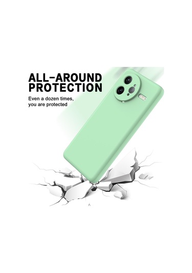 Xiaomi Poco F7 Ultra Düz Renk Sıvı Silikon Damlamaz Tam Kapsama Telefon Kılıfı Yeşil