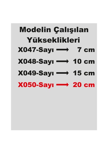 Stencil Rakam Boyama Şablonu X050-sayı Rakam Yüksekliği 20 Cm