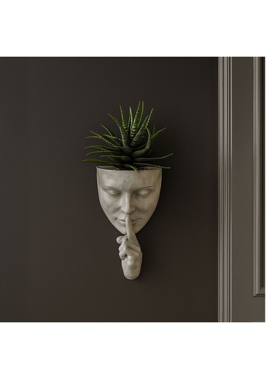 Şık Yüz Tasarımlı Dekoratif Saksı Modern Duvar Aksesuarı