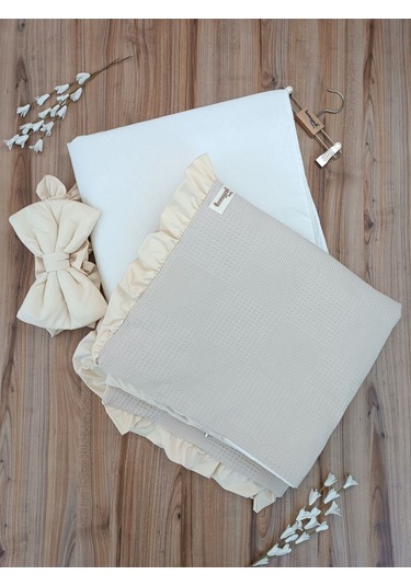 Pike Bebek Battaniyesi Kundağı %100 Pamuklu Çıkarılabilen İç Elyaf Yenidoğan Hastane Çıkışı Sütlü Kahve