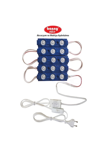 Akvaryum Modül Led Aydınlatma Mavi Işık Anahtarlı 5'Li 432002359