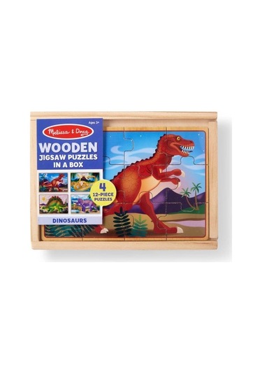 Melissa And Doug Ahşap 12X4 Yapboz Seti Dinozorlar