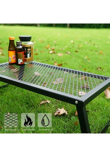 Açık Kamp Hafif Su Geçirmez Katlanır Masa Kendi Kendine Sürüş Seyahat Taşınabilir Barbekü Masası Siyah