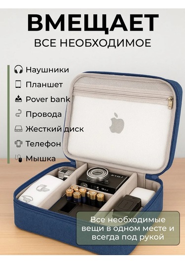 Unagi Kablolar Ve Şarj Cihazları İçin Saklama Organizer Çanta 243191781 Mavi