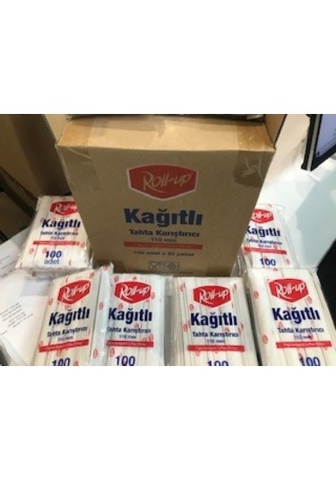 Roll-up Kağıtlı Tahta Karıştırıcı 110mm Kolide 2000 Adet (20x100)