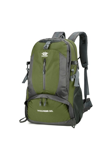 Tenfowee 50l Su Geçirmez Dağcı Çanta, Çok Bölmeli Outdoor Sırt Çantası, Yüksek Yoğunluklu Nilon, Hava Geçirgen Arka Sistemi - Yeşil Yeşil