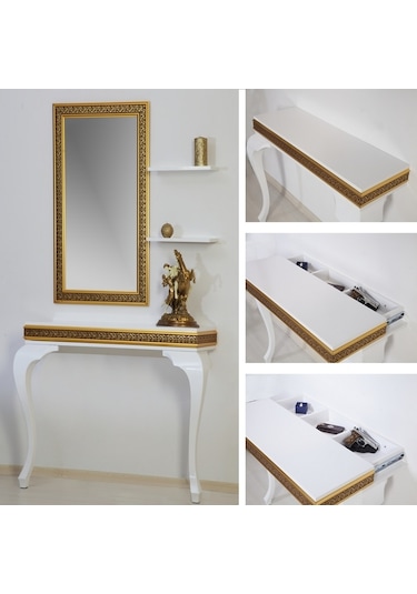 Decorotti Altın Varaklı Dresuar Takımı Ferro A1-1 Beyaz