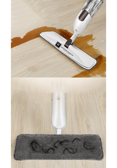 Yüksek Kaliteli Deterjan Hazneli Sprey Mop 3+1 Mikrofiber Yedeği