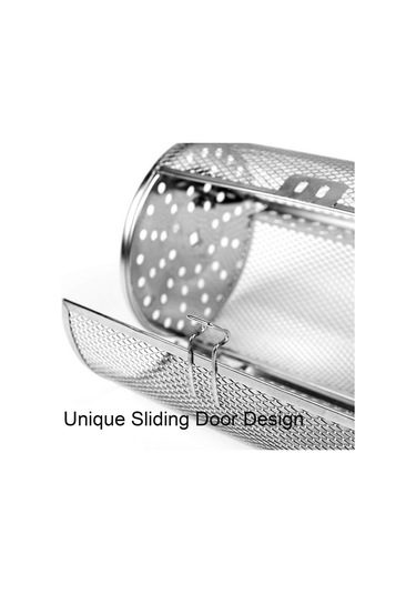 Neevoyu Fırın Uyumlu Paslanmaz Çelik Döner Kavurma Kafesi - Fıstık, Fındık, Kestane, Kuruyemiş Pişirme Aleti 18x12cm Diğer