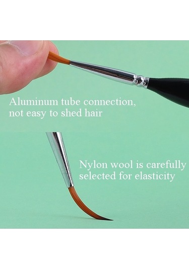 Willowhaven 15 Adet Kanca Hattı Kalem Fırça Seti, Naylon Yün, Alüminyum Bağlantı, Boyama Fırça, Suluboya/kretona