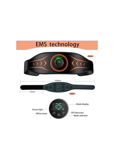 Ximistore9 Ems Titreşimli Masaj Kemeri: 8 Mod, 25 Şiddet Seviyesi İle Yağ Yakımı Ve Karın Kası Geliştirme Çok Renkli