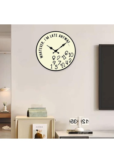 Homyl Duvar Dekoratif Saat Ev Asma İç Mekan Yatak Odası Oturma Bej