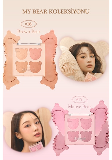 Dasique Karıştırılabilir Renk Tonlarına Sahip 4lü Jel Allık Blending Mood Cheek 16 Brown Bear 16 Brown Bear