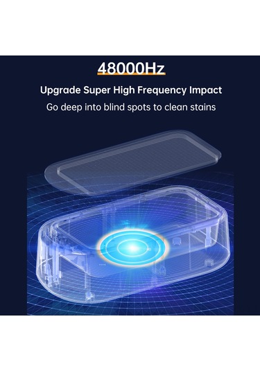 Yaleker Gs350 Ultrasonik Gözlük Temizleyici 48khz Titreşim 640ml 304 Çelik 2 Zaman Ayarı 5/10dk Tek Tuşlu Kontrol Gri Euro Standartı