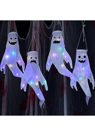 Cadılar Bayramı Partisi Ev Dekorasyonu Dış Mekan Aydınlatma Asılı Yaratıcı Led Cadılar Bayramı Süsleri Işıklı Hayalet Asılı Işık Aksesuarları S10 S Lambalı Çok Renkli