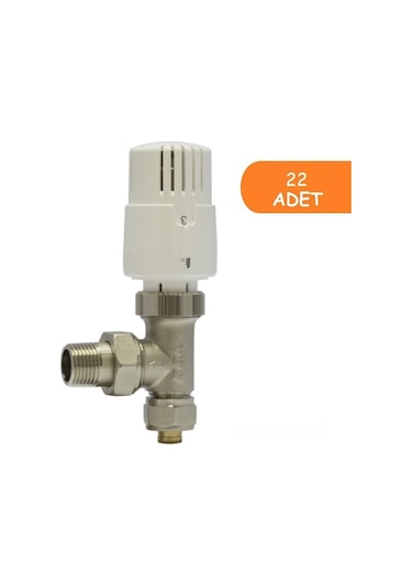 22 Adet Eca Trv4 Termostatik Köşe Radyatör Valfi Pex Köşe 602120780