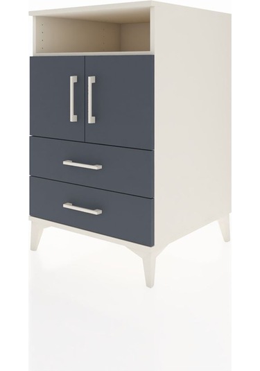 Kronos Komodin 2 Raflı 2 Çekmeceli 2 Kapaklı 60x59x96 Aytaşı-antrasit Aytası