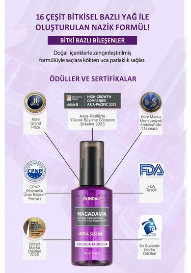 Kundal Macadamia Pink Grapefruit Hair Serum 100 ML