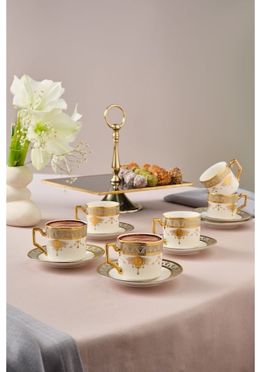 Karaca  Tuğra 6 Kişilik Kahve Fincan Takımı 100 Ml