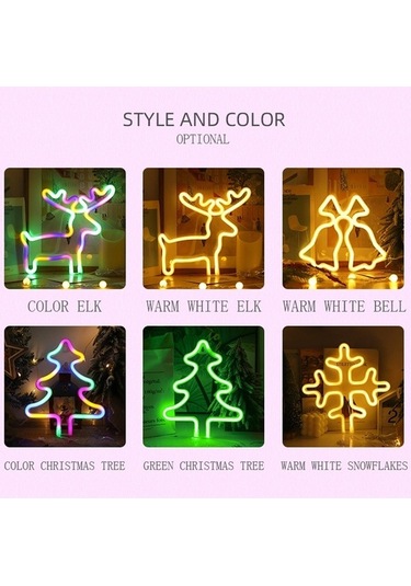 Tongxida Noel Duvar Işıkları, Ağaç Renkli Monte Süsler, Neon Işıkla Aydınlatma Diğer