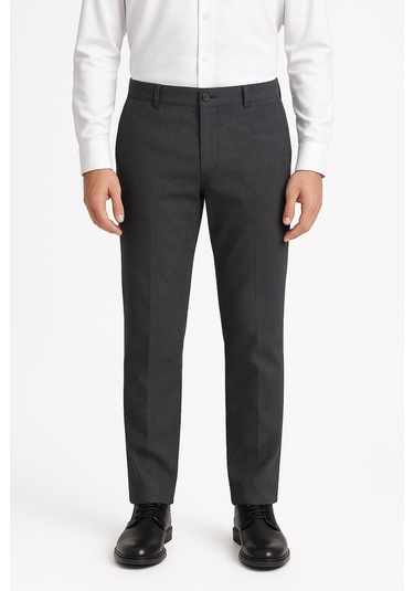 Classics Men Captiva Klasik Fit Likralı Erkek Kanvas Pantolon - 7413 Füme