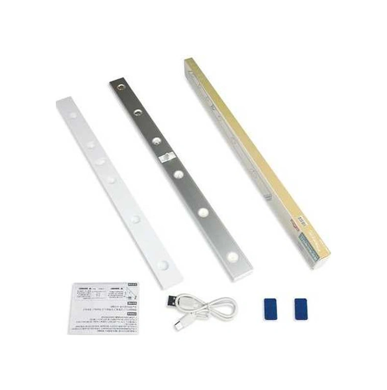 Fortunelane Kablosuz Şarjlı Vücut Algılama Lambası, Otomatik Açma-kapama, 3 Renk, 60cm, 6 Işık Pimi, Beyaz Led Beyaz