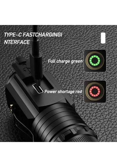 Skycity 1300lm 5 Modlu Çok İşlevli Fener, Ipx5 Su Geçirmez, Mini Aluminyum Klipli Şapka Işığı, Usb Şarjlı 18350 Pil Seti Siyah