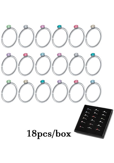 Suntek Kadınlar Kızlar Için Paslanmaz Çelik 18-adet-halka Çok Renkli