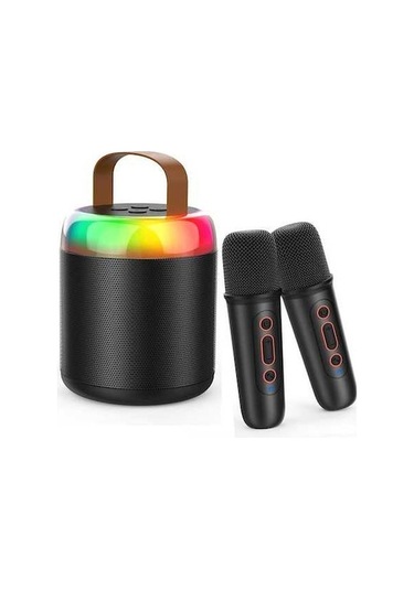 Ankatek Taşınabilir Bluetooth Hoparlörlü Karaoke Makinesi - 2 Kablosuz Mikrofonlu, Illuminated Rgb Işıkları, Parti Eğlencesi İçin - Gümüş