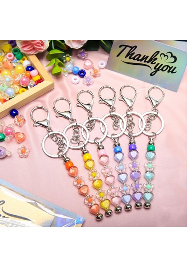 Gatherco 20 Adet Boncuklu Anahtarlık Çubukları, Kendin Yap Anahtarlık Yapımı İçin Boş Boncuklu Anahtarlık Aksesuarları, Kişiselleştirilmiş El Sanatları Hediyeleri
