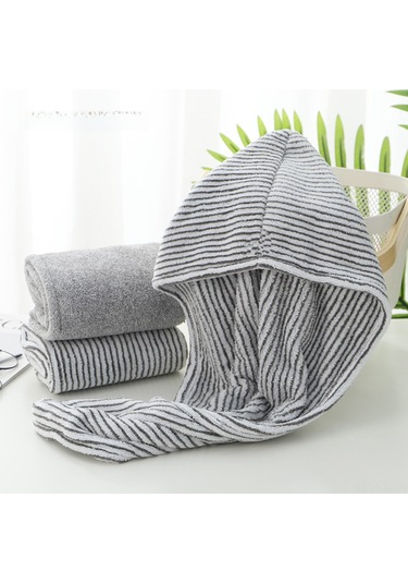 Gajeena Bambu Kömürlü Koral Yünlü 3'lü Havlu Seti - Yıkama, Plaj Ve Saç Kurutma Havlusu, Yüksek Su Absorpsiyonu, Çizgili Desen
